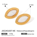 Orecchini in acciaio inossidabile placcato oro 18k con pietra bianca e misure dettagliate - Orecchini Marquise / Oro con Bianco