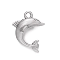 Silver stainless steel dolphin charm pendant for DIY bracelets and jewelry making - Steel 557# Dolphin Charm / 15*20mm