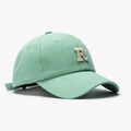Casquette de baseball vert menthe avec broderie lettre R blanc cassé et visière courbée - Réglable / Vert Fruit