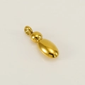 Minimalist golden bubble-style stainless steel teardrop pendant with a polished finish - Letter I