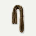 Thick knit chunky wool scarf for women in chocolate brown color for winter warmth - 180x5cm / Khaki