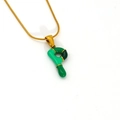Collana colorata 26 lettere stile dopamina in finitura dorata con pendente in smalto verde - Stile Lettera P