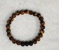 Adjustable tiger eye stone beaded bracelet set with matte black beads for daily wear - Tiger Eye with 3 Matte Beads