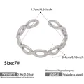 Silver chain-link stainless steel open ring size 7 with waterproof properties - Size 7