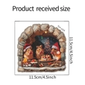 Christmas mouse hole wall sticker showing product size dimensions of 11.5cm by 11.5cm - Hamster Stone Cave Feast Sharing Style (fun-s24) / 11.5*11.5cm