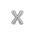 Polished silver letter X charm featuring a modern puffed balloon design for DIY bracelets - Letter X / Silver