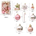 Set de 20 adornos navideños rosas con bolas brillantes, copos de nieve y bastones de caramelo - Juego de 20 piezas de oro rosa B (Estilo Bastón de Caramelo)