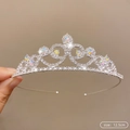 Silver rhinestone tiara with AB crystals and scrollwork design for weddings - 3# 9 Diamonds Style (12.5cm)