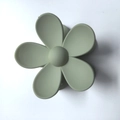 Morandi green matte flower hair claw clip with frosted texture for elegant hair styling - 7cm / Army Green