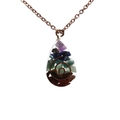 Retro resin crystal stone pendant necklace with spiral copper wire in teardrop shape - Teardrop Style (CX-NSN030403)