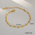 Minimalist 18K gold plated titanium steel bead chain bracelet with 3.4mm beads - 10-16 Bead Chain