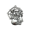 Silver Halloween pendant featuring a witch stirring a cauldron with a spider web detail - Antique Silver Witch Spider Web(15160)