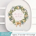 Christmas pine wreath toilet seat sticker with Merry Christmas text, 27x27.5cm size - Wreath 01