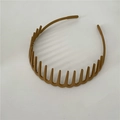 Brown matte plastic headband with teeth for hair styling and washing face - Brown
