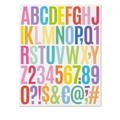 Detail of 2 inch bold candy-colored alphabet and number stickers for notebooks - Multicolor