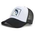 Cappellino trucker bianco e nero con stampa orca e rete traspirante ad angolo 45 - Regolabile / Nero & Bianco