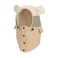 Passamontagna invernale bimbi in pile con paraorecchie e graziose orecchie tricolore - Beige