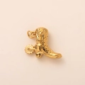 Golden stainless steel cowboy boot pendant with spurs and detailed texture - Cowboy Boot