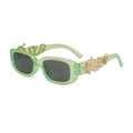 Lunettes punk ovales avec monture vert clair et décorations latérales de dragon doré - Articles Faits À La Main Expédiés En 3-4 Jours / C4