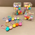 Set di elastici per capelli colorati a forma di cuore e stella in scatola di plastica - Elastici per capelli a coniglio multicolore * 10 pezzi