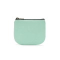 Minimalist mint green canvas coin purse with premium YKK zipper and bronze metal puller - Sage Green
