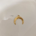 Golden titanium steel crescent moon pendant accessory with engraved texture 1.9cm - 10 Textured Moon