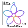 Dimensiones del colgante de flor arcoíris mostrando medidas de 26 mm alto y 25 mm ancho - Colgante / Arcoíris