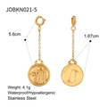 Gold stainless steel Gemini constellation bikini pendant earring set with dimensions - Leo Zodiac Pendant (JDBKN021-5)