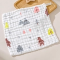 Soft cotton baby square towel with forest bear pattern and 30x30cm measurement - Koala