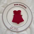 Red velvet Christmas bell ornament with bow 9.5cm x 8cm for tree or door decor - Bell-01 (Red)