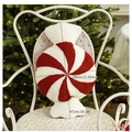 Red and white spiral candy cane decorative pillow for Christmas sofa decor - Red White Candy Pillow