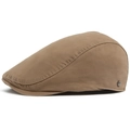 Gorra plana clásica de algodón caqui con detalle de insignia metálica y estructura - Caqui