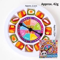 Interactive game wheel with fast food shaped gummy candies like mini burgers and fries - Burger Fries Gummy Candy Spinner (42g)