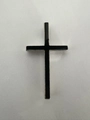 Hip hop titanium steel cross pendant necklace with black enamel inlay for men - Enamel Cross Pendant