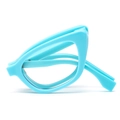 Chic tiffany blue cat-eye folding sunglasses with premium glossy finish and slim temples - Light Blue Frame Clear Lens