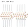 Bohemian rainbow themed party straws 10pcs set for festive table decorations - Plastic Straws 10PCS-Rainbow