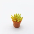 Miniature dollhouse succulent plant in orange brown pot with yellow green gradient leaves - 13mm*23mm / Yellow Pot Yellow Succulent