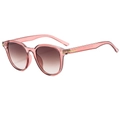 Fashionable square sunglasses with transparent pink frame and brown gradient lenses - Light Red Frame Gradient Tea Lens