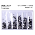 Flatback Montana blue nail art rhinestones in a 6-grid box with assorted sizes 1440pcs - Mixed Sizes SS4-SS16 Around 1440 Pieces / Ink Blue