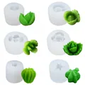 Lot de 6 moules en silicone en forme de succulentes pour bougies DIY et aromathérapie - Moule Succulente Lot de 6 (142-147) / Blanc