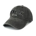 Detailansicht einer Vintage-Baseballkappe aus gewaschener Baumwolle mit Stickerei - Verstellbar / Schwarz
