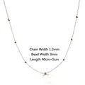1.2mm stainless steel bead link necklace in rose gold finish with 40+5cm length - 1.2 Flat O-Chain with Beads