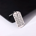 Macro detail of engraved Class of 2020 graduation military tag keychain in brushed steel - Style 2 (Class of 2020)
