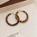 Retro oversized leopard print hoop earrings with golden hooks for a vintage fashion look - 52mm Medium Diameter / Gold Coffee 52mm (38# Silver Needle)