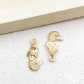 Golden mermaid metal pendants with scale textures and top rings for DIY jewelry - 1pc Mermaid Charm