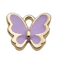 Golden butterfly alloy pendant with purple enamel for DIY jewelry making - Purple Butterfly