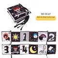 Double-sided black and white crib bumper book with high contrast animals and numbers - Number Animal Weather Black and White Bed Bumper