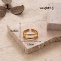 Minimalist gold safety pin style adjustable ring in stainless steel for women - Safety Pin Inspired Style (MN419)