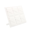 Minimalist 6-slot jewelry display board in cream linen with foldable back support - 6-Slot Hairpin White