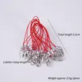 Cinturino per telefono rosso con chiusura a moschettone argento, lunghezza 6,5 cm - Cinghie Rosse Per Cellulari - 1 Dozzina (100 Cinghie)
